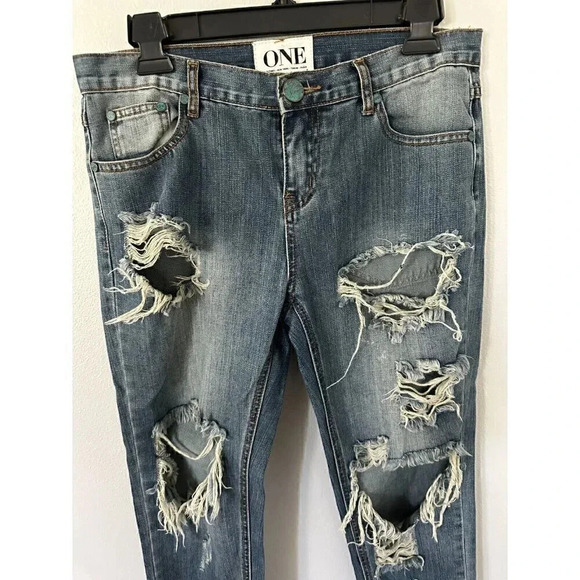 One by Teaspoon Awesome Baggies sz 27 Med Rise Low Waist Relaxed Jeans - Picture 2 of 6